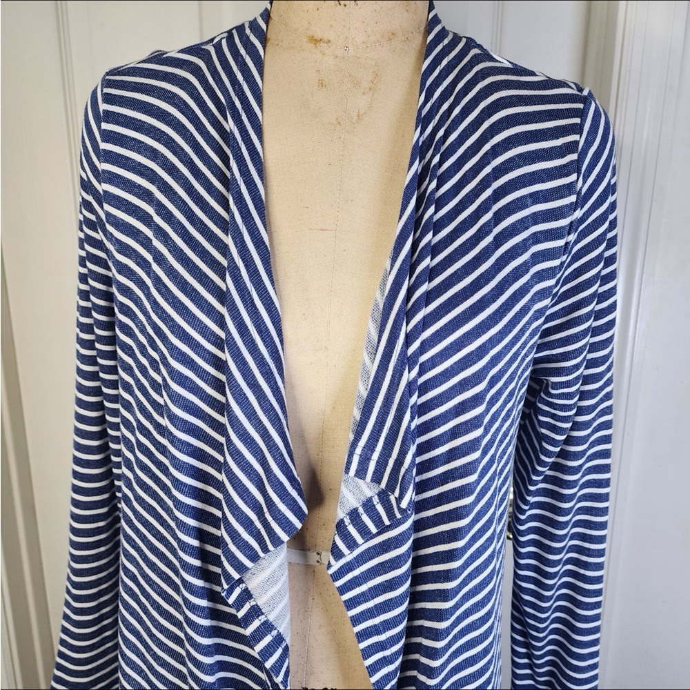 Fresh Produce Navy and White Striped Cardigan